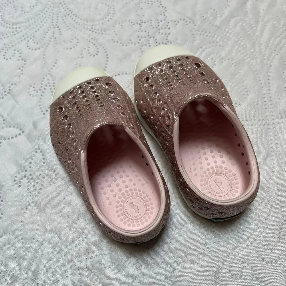 Native Jefferson Bling Glitter Sneakers Size 5